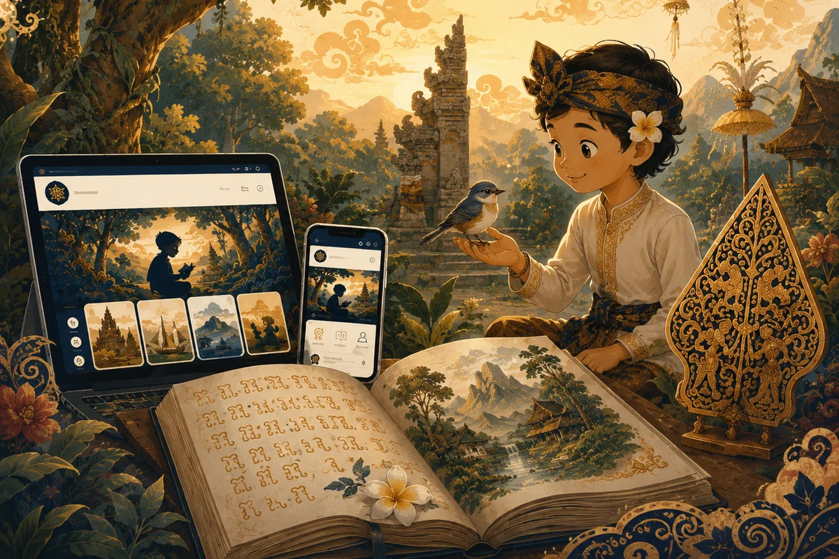 Ilustrasi Penjaga Hutan dan Burung Kecil, bagian kedua